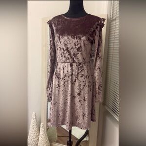 Mossimo Supply Co. Velvet Long Sleeve Dress - Brown